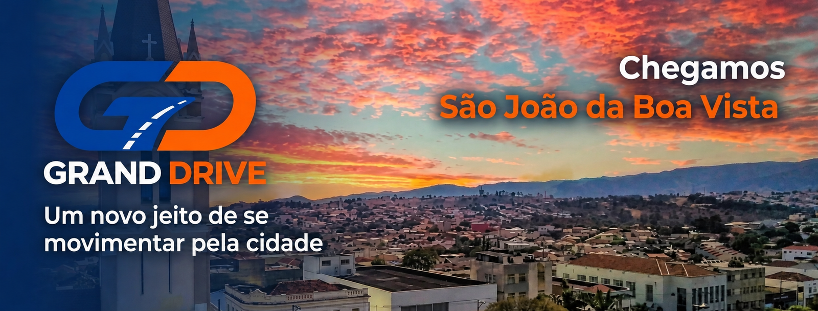 Grand Drive — Chegamos, São João da Boa Vista: um novo jeito de se movimentar pela cidade, com vista da cidade ao pôr do sol.